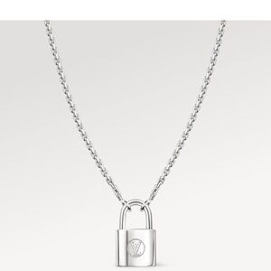 Louis Vuitton Silver Lockit Pendant on Sterling Silver Chain.